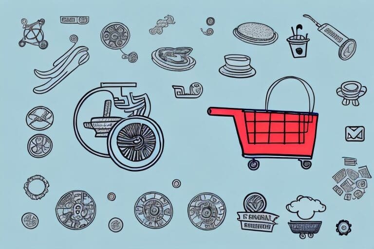 A magnet attracting various symbols representing different industries (like a shopping cart for retail