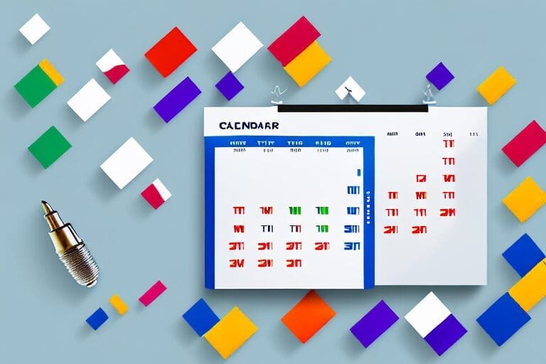 An organized calendar with distinct color-coded blocks representing different tasks and activities