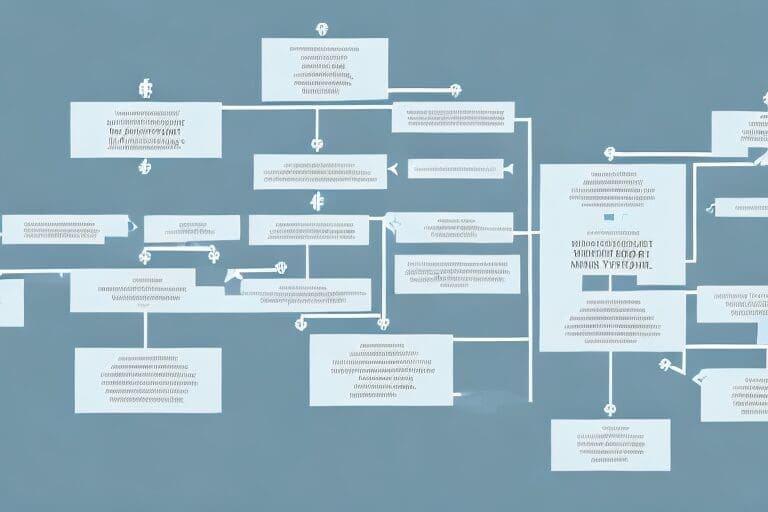 An abstract flowchart that visually represents the process of identifying and correcting financial leaks in a business